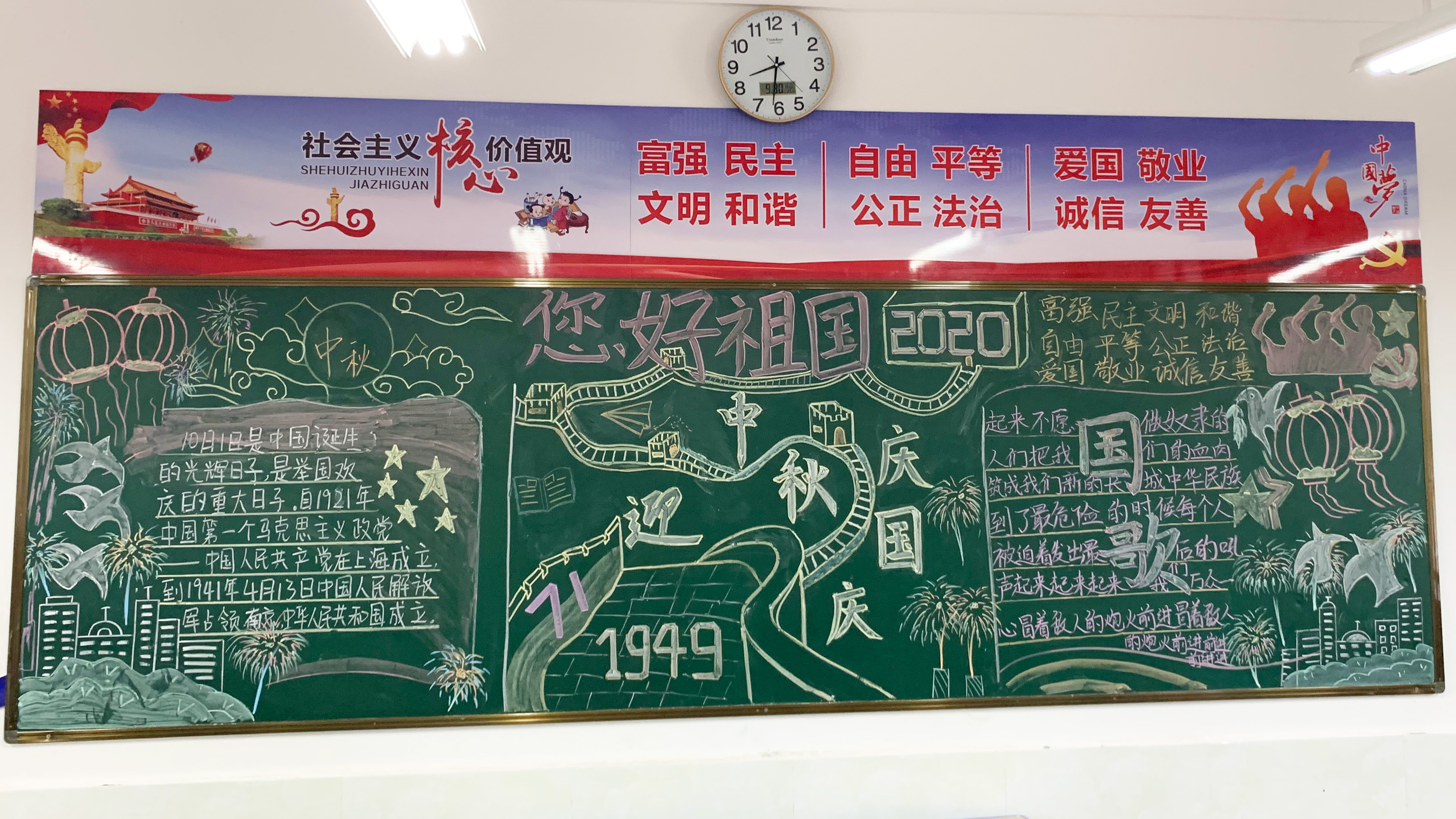 2019年国庆节黑板报图片三年级3张_深圳学而思1对1